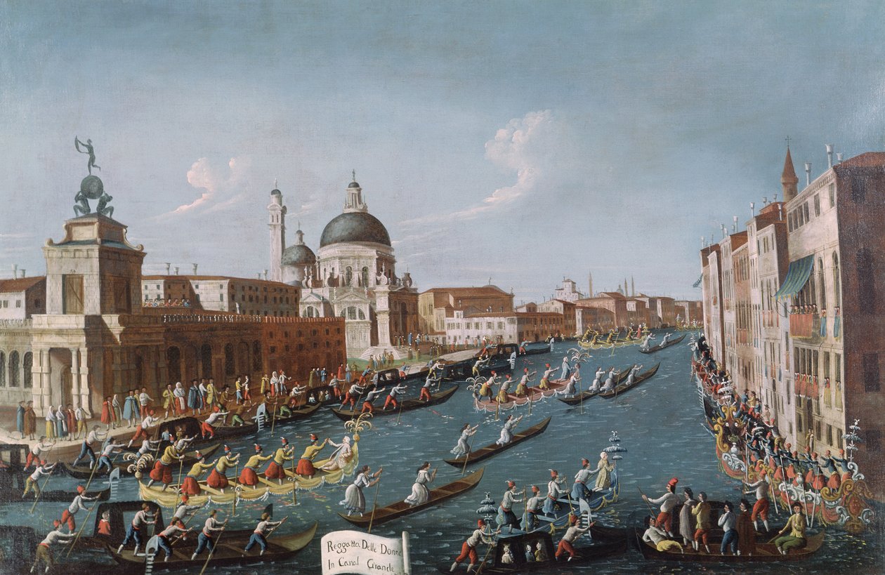 Dámská regata na Canal Grande v Benátkách od Gabriele Bella