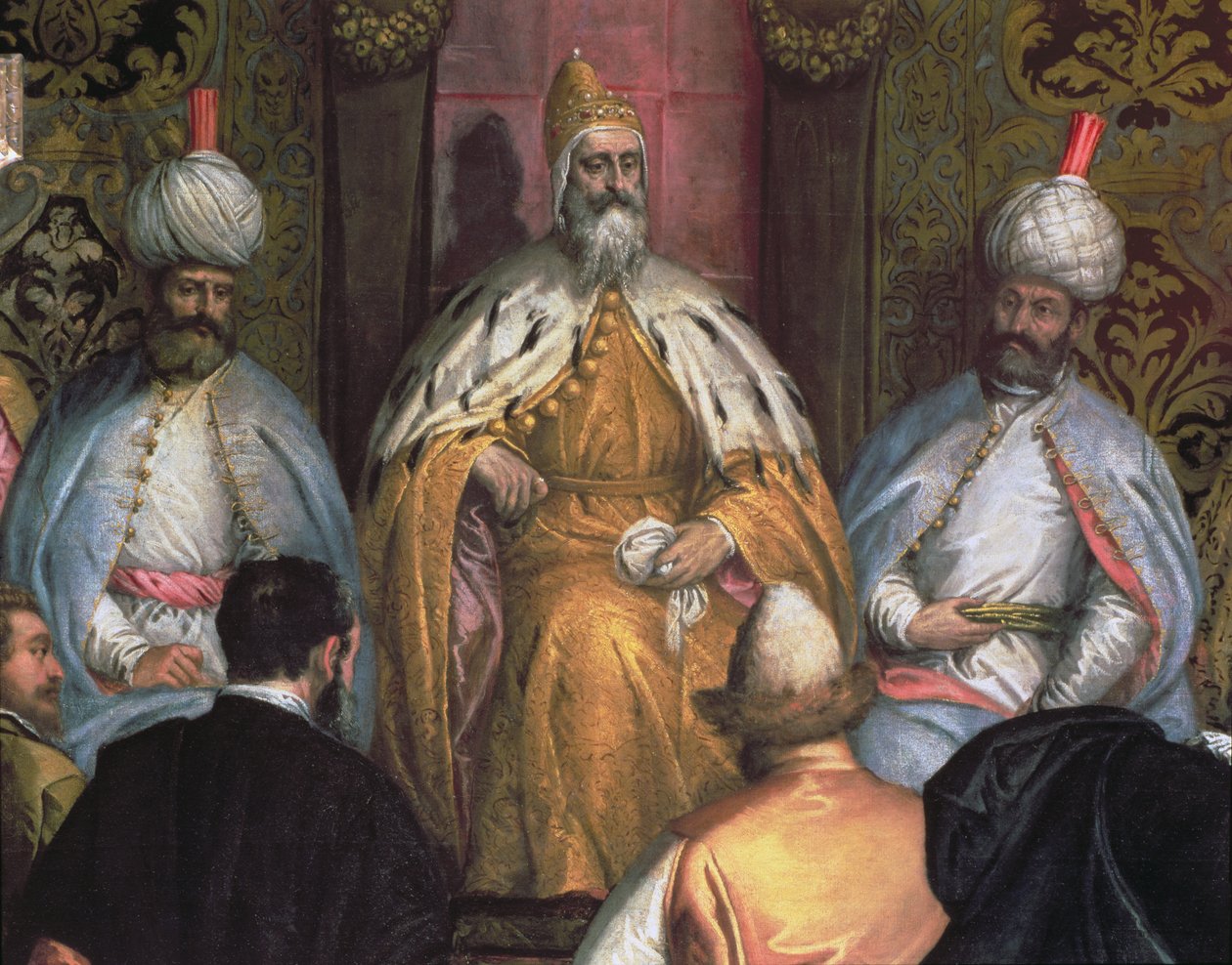 Dóže Marino Grimani (vládl 1595-1605) Přijetí velvyslance Persie (detail) od Gabriele Caliari