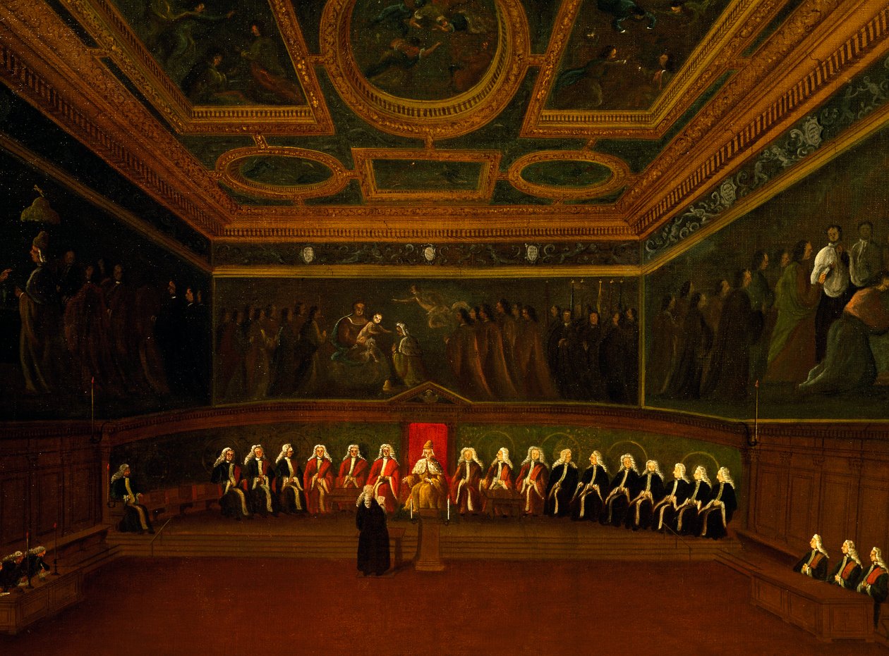 Síň Rady deseti v Benátkách, Gabriel Bella (1730-1799), olej na plátně, 94x147 cm, Itálie od Gabriele Bella