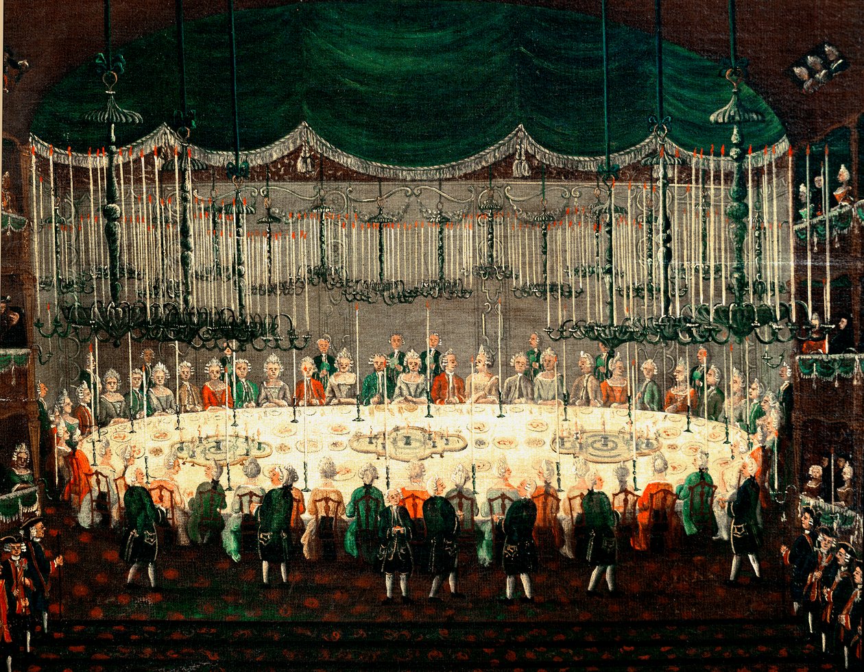 Recepce na počest princů Severu Detail představující banket velvyslanců. Obraz Gabriela Belly (1730-1799) Benátky 18. století, Galleria Fondazione Querini Stampalia od Gabriele Bella