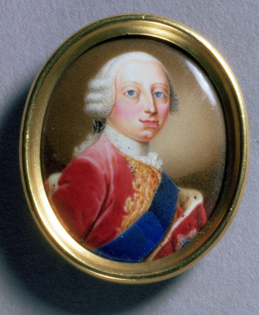 Portrétní miniatura Fredericka Louise, prince z Walesu, 1755 (wc na smaltu na zlatě) 88;Frederick Louis, princ z Walesu (1707-51); od Gaetano Manini