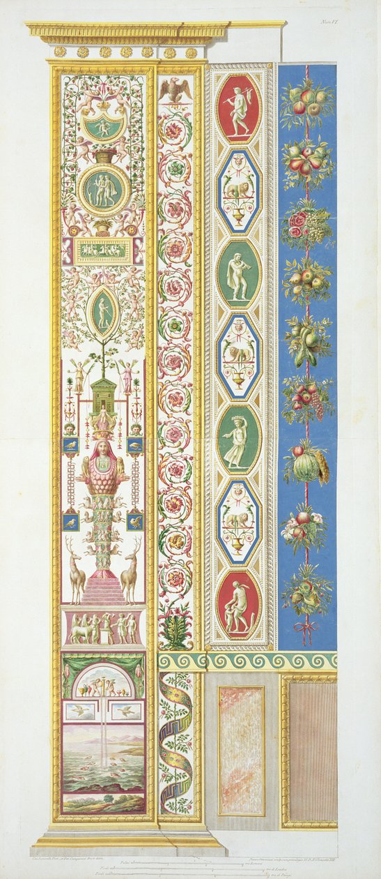 Panel z Raphael Loggia ve Vatikánu, vyrytý Ioannem Ottavianim, kolem roku 1770 (rytina na měděném plechu) od Gaetano Savorelli