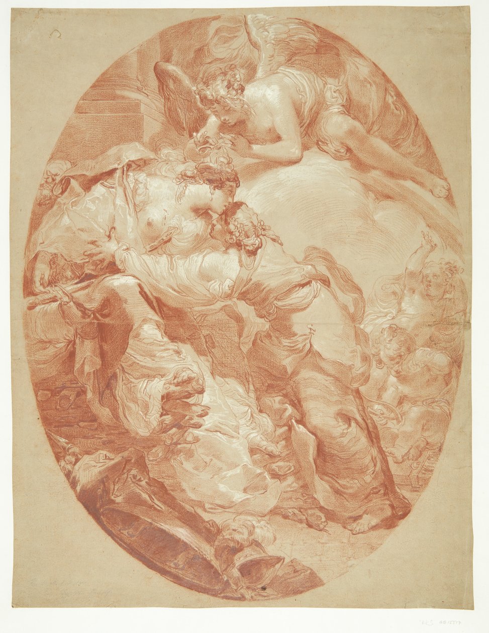 Death of Dido - oválná kompozice od Gaetano Gandolfi
