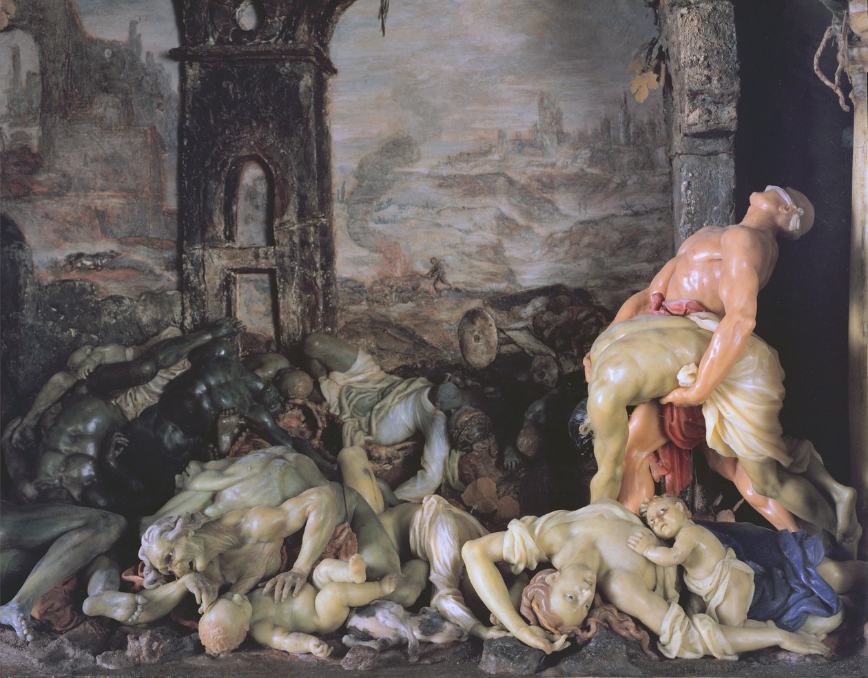 Mor, 1691-94 voskový detail 309482 od Gaetano Giulio Zumbo