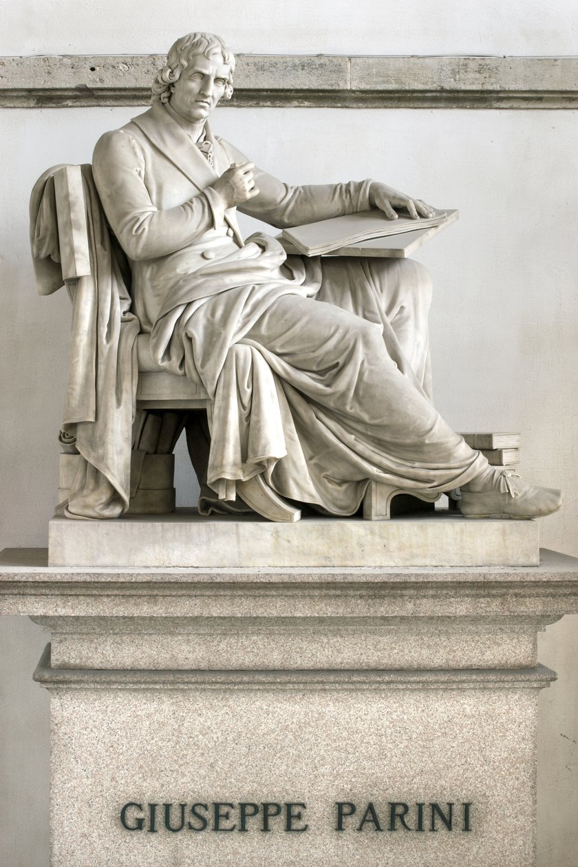 Socha Giuseppe Parini, 1838 od Gaetano Matteo Monti