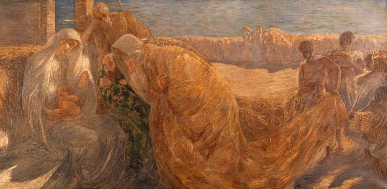 Klanění tří králů, Gaetano Previati od Gaetano Previati
