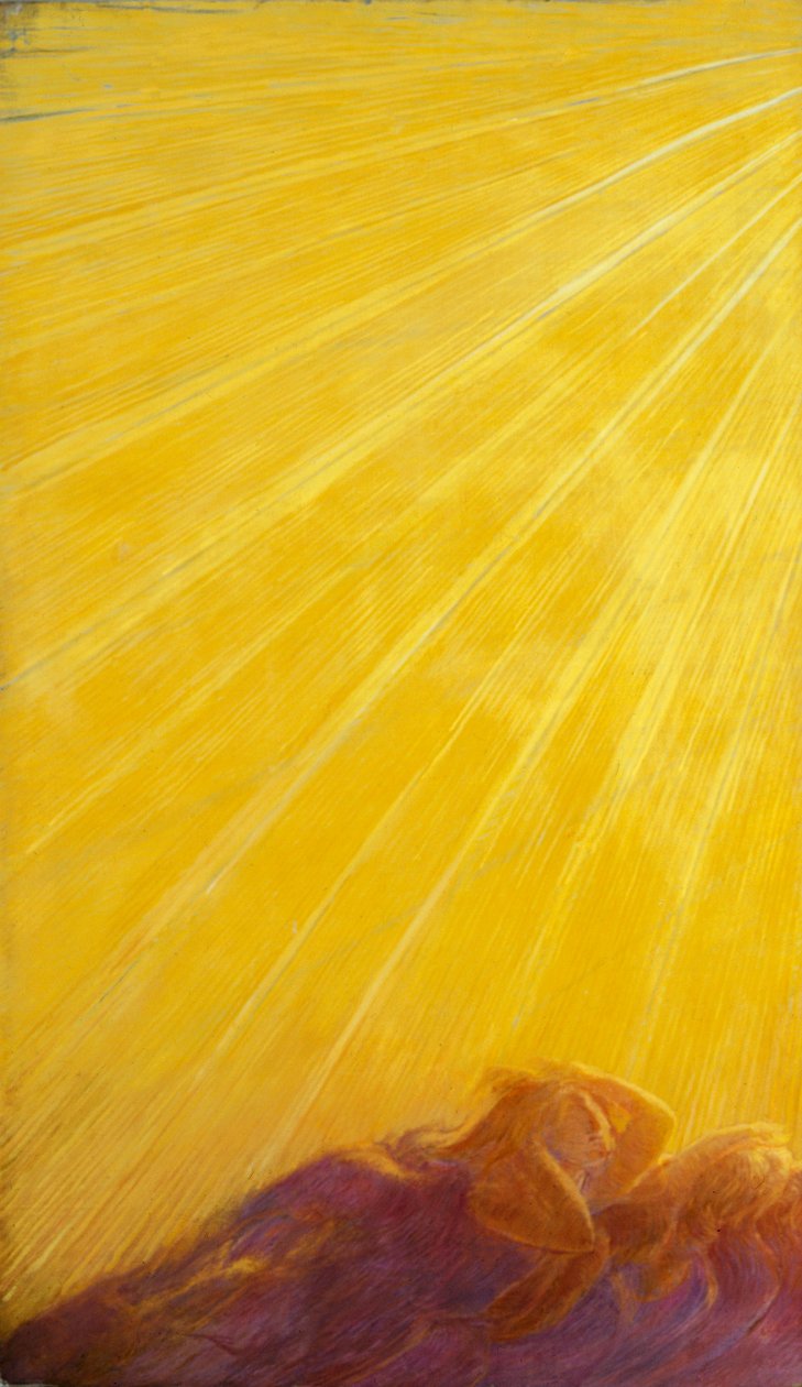 Pád andělů, Gaetano Previati (1852-1920) Detail levé strany od Gaetano Previati