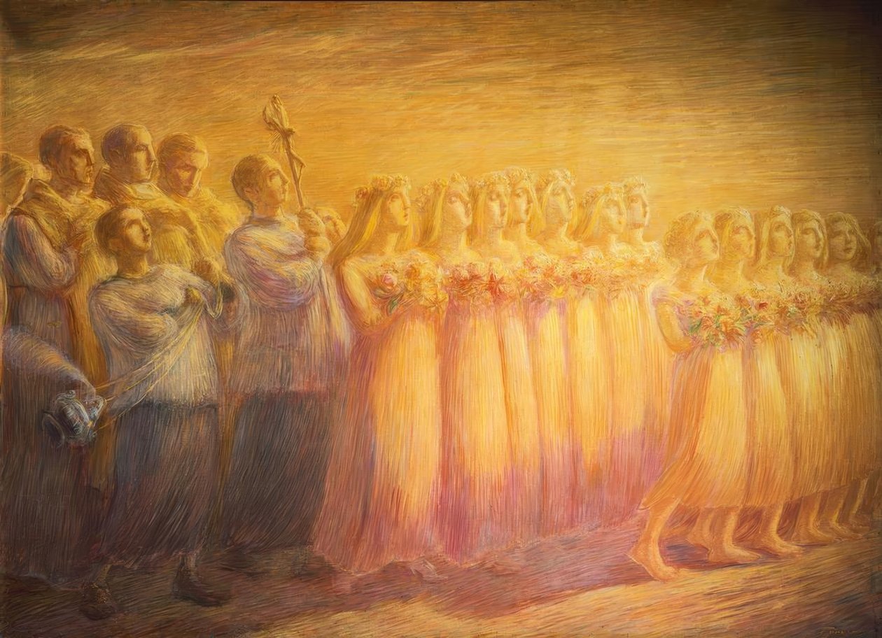 Pohřeb panny, od Gaetano Previati