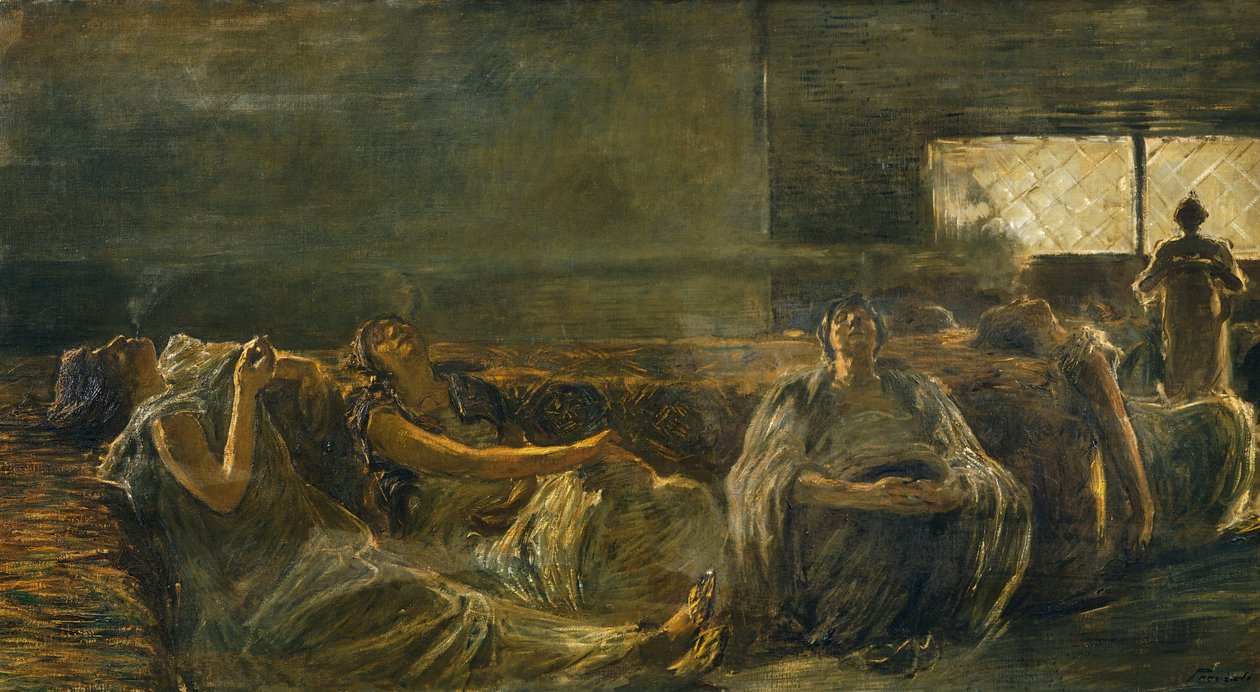 Kuřáci opia, Gaetano Previati (1852-1920) od Gaetano Previati