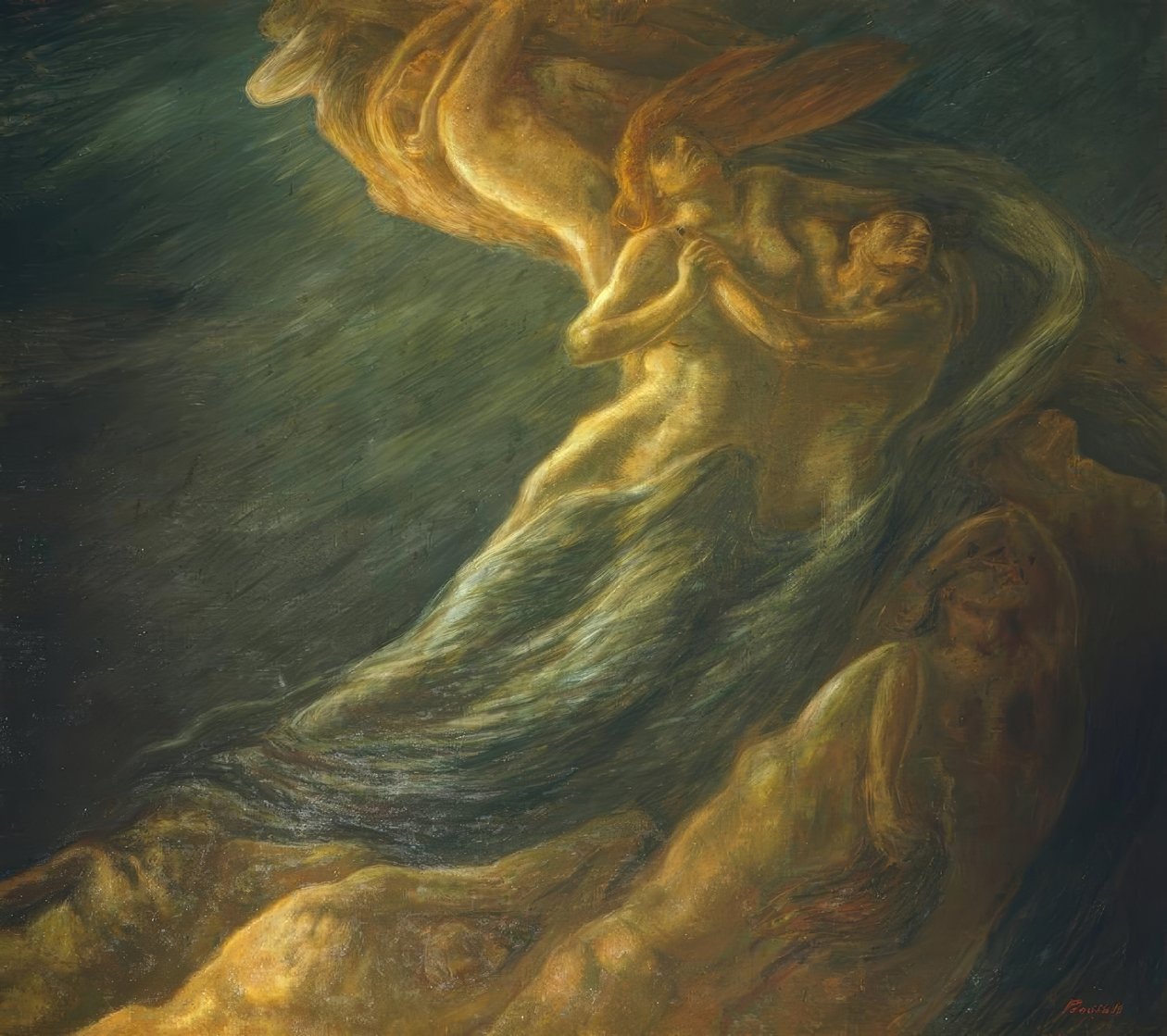 Paolo a Francesca, 1901, od Gaetano Previati