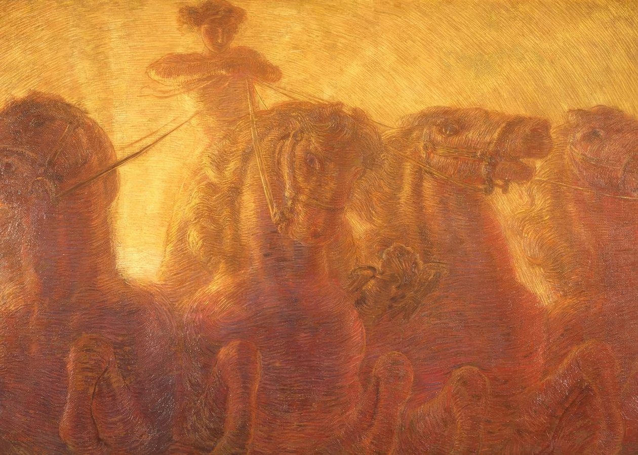 The Chariot of the Sun nebo Triumph of Commerh, 1907, od Gaetano Previati