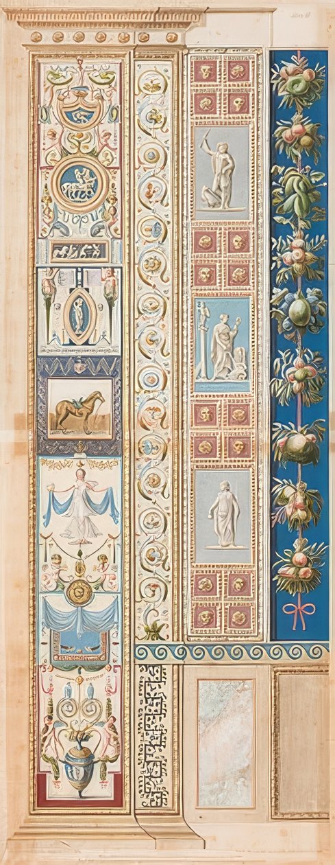 Pilaster Loggia II (ornament s osedlaným koněm ve střední části) od Gaetano Savorelli