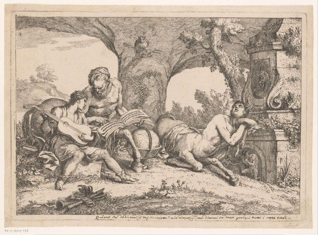 Achilles učil Chiron Různé pořady a země (název seriálu) Varii capricci e paesi (název série) od Gaetano Zompini (possibly)