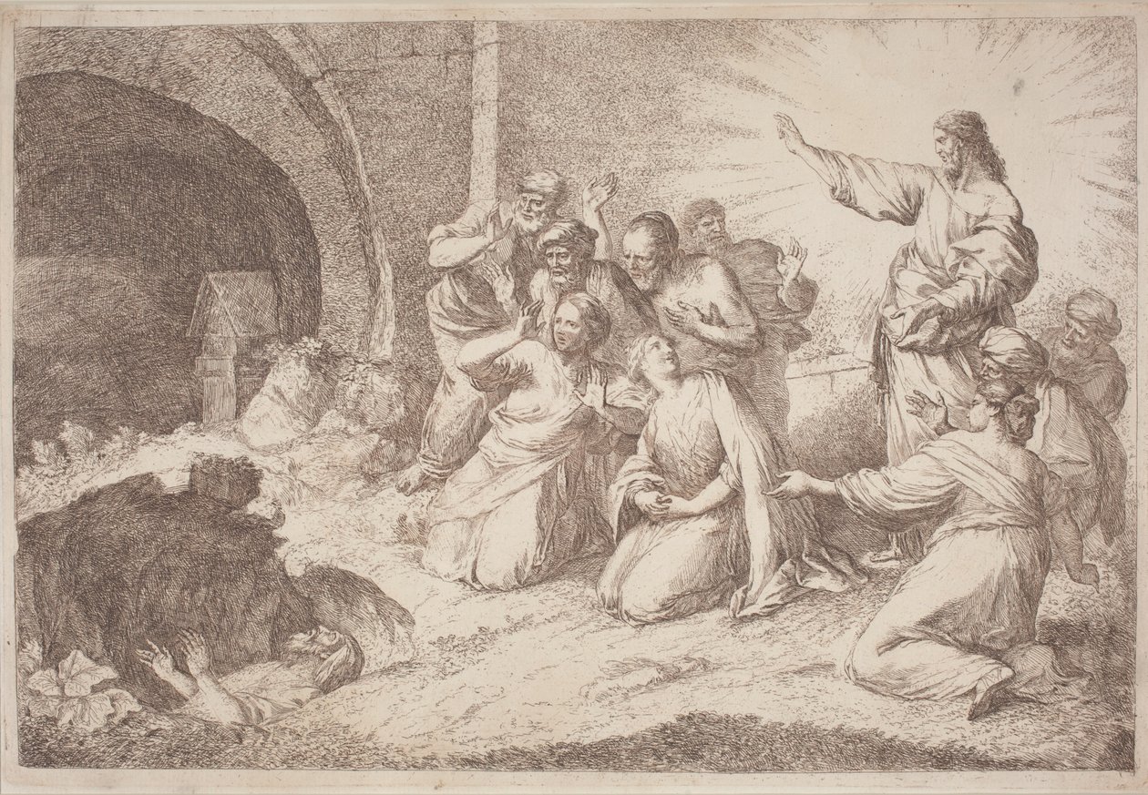 Vzkříšení Lazara od Gaetano Zompini, after Giovanni Benedetto Castiglione