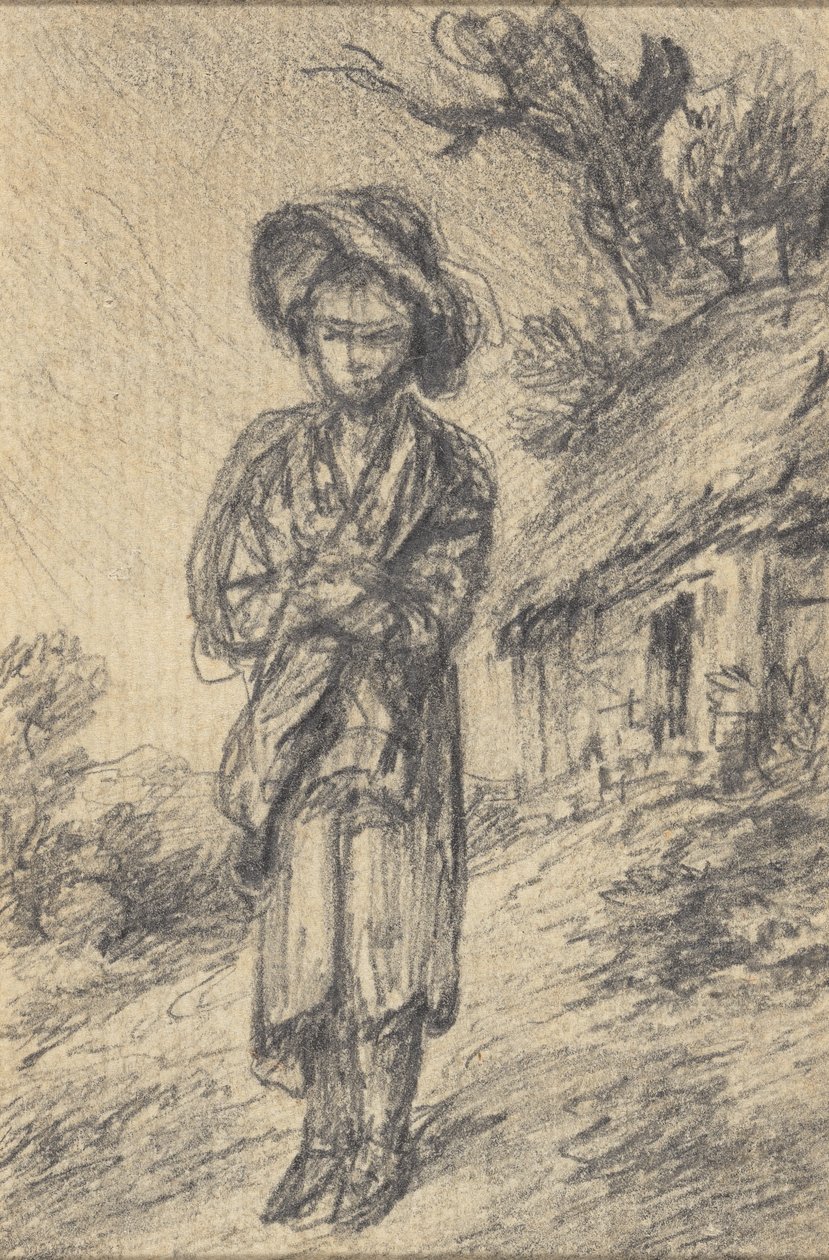 Chlapec stojící u chaty od Gainsborough Dupont