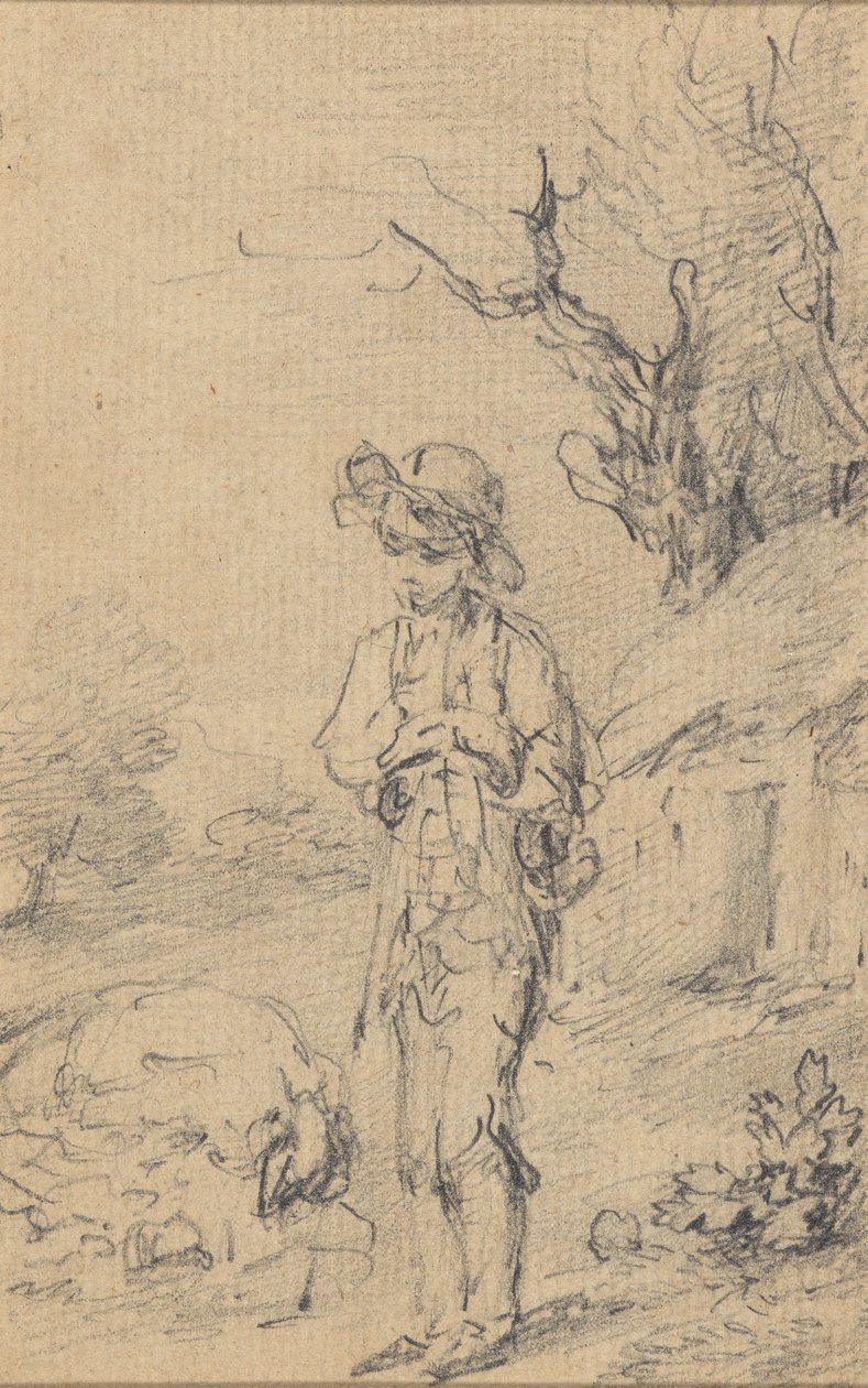 Chlapec stojící u chaty od Gainsborough Dupont