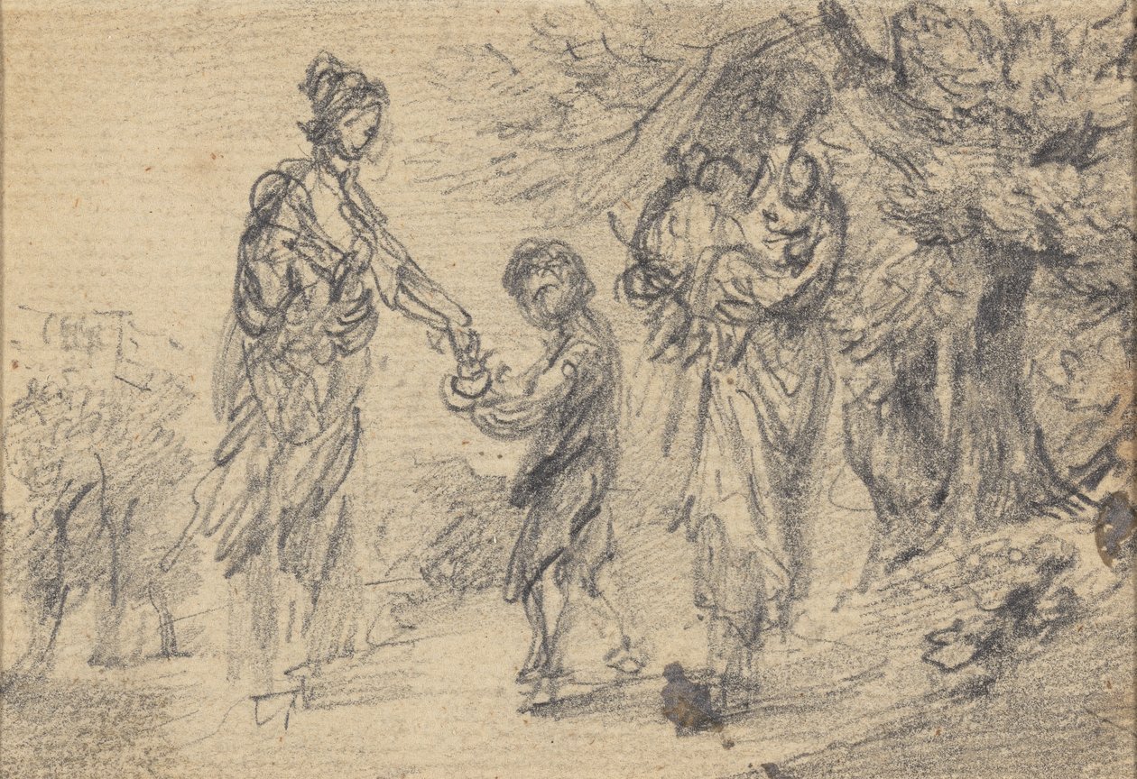 Krajina se dvěma ženami a dítětem od Gainsborough Dupont