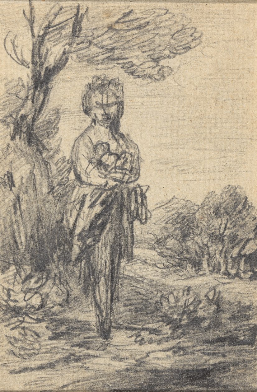 Stojící ženská postava v krajině od Gainsborough Dupont