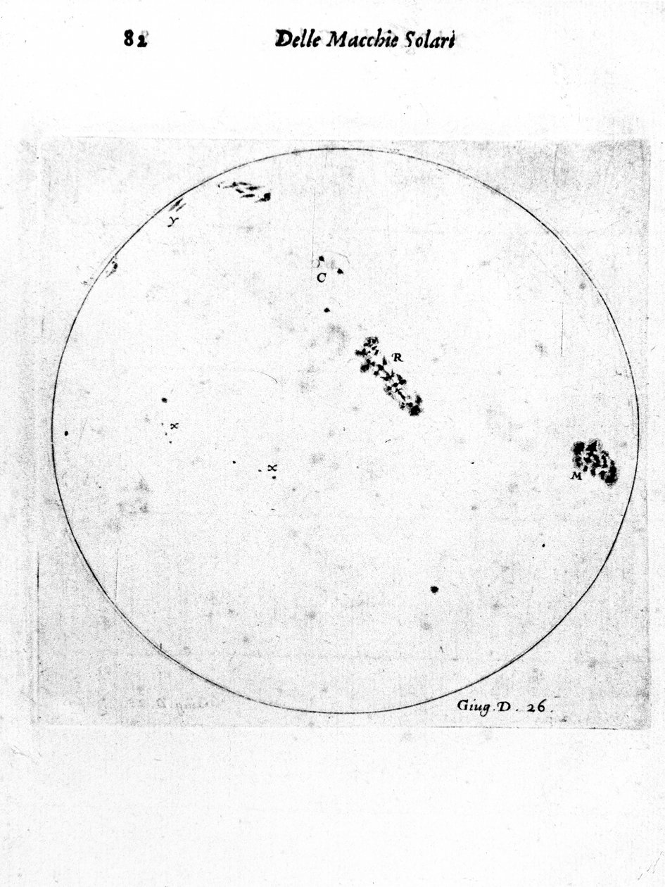 Galileovo pozorování slunečních skvrn, 1613 od Galileo Galilei