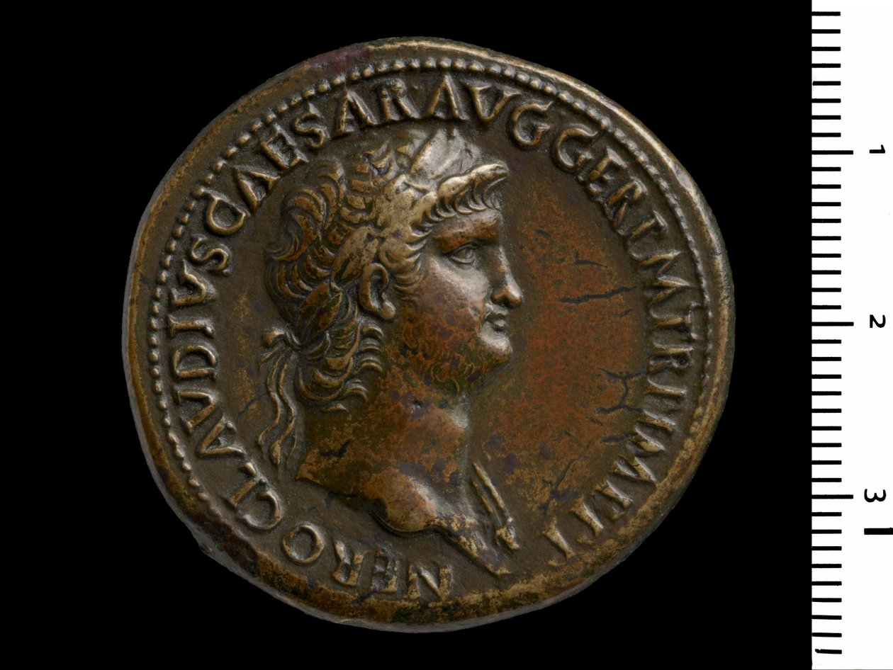 Mince zobrazující císaře Nera, 64 (mosaz) od Gallo Roman