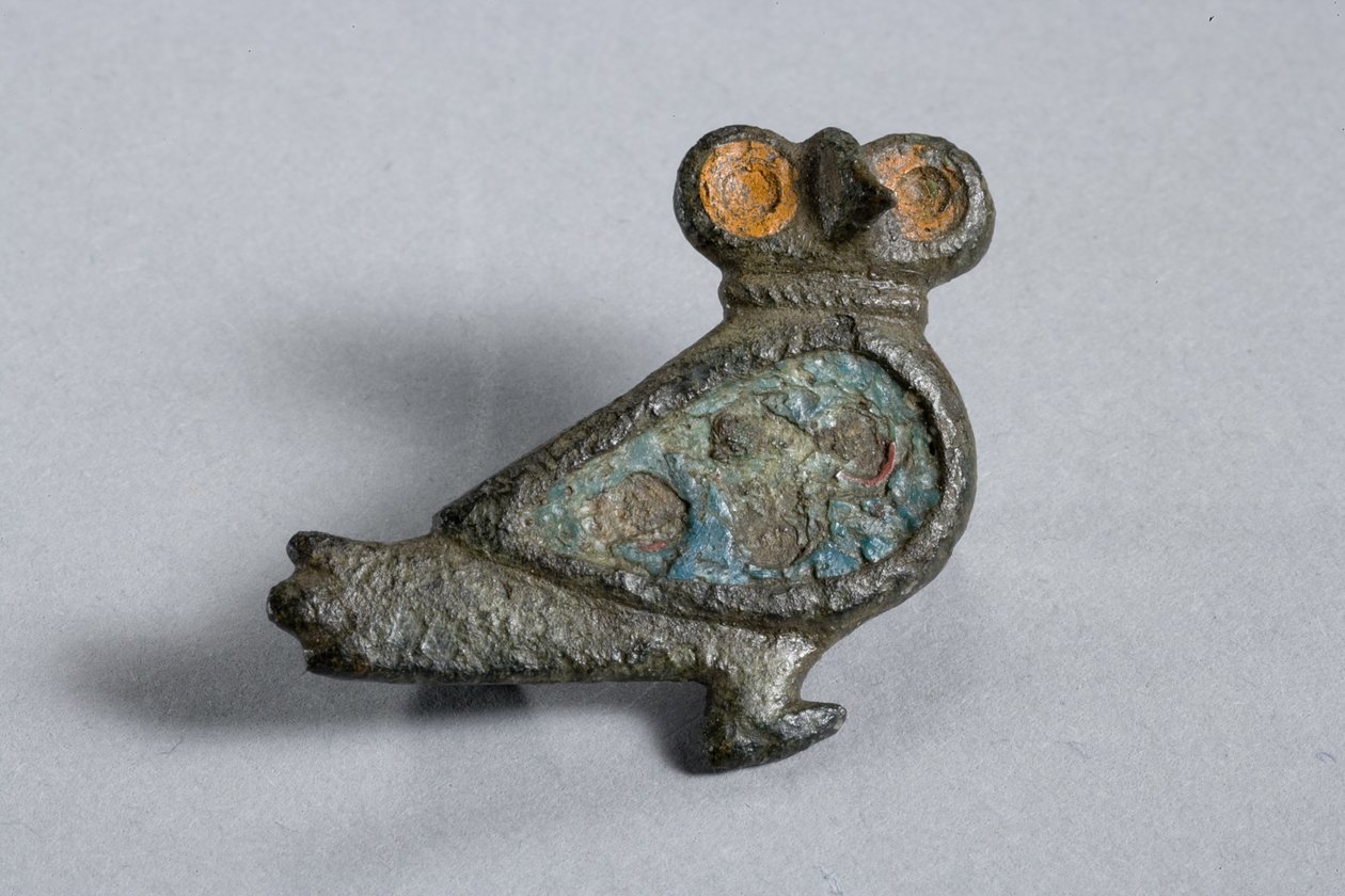 Fibula of the Owl, 2.-3. století našeho letopočtu (bronz se smaltovanými vložkami) od Gallo Roman