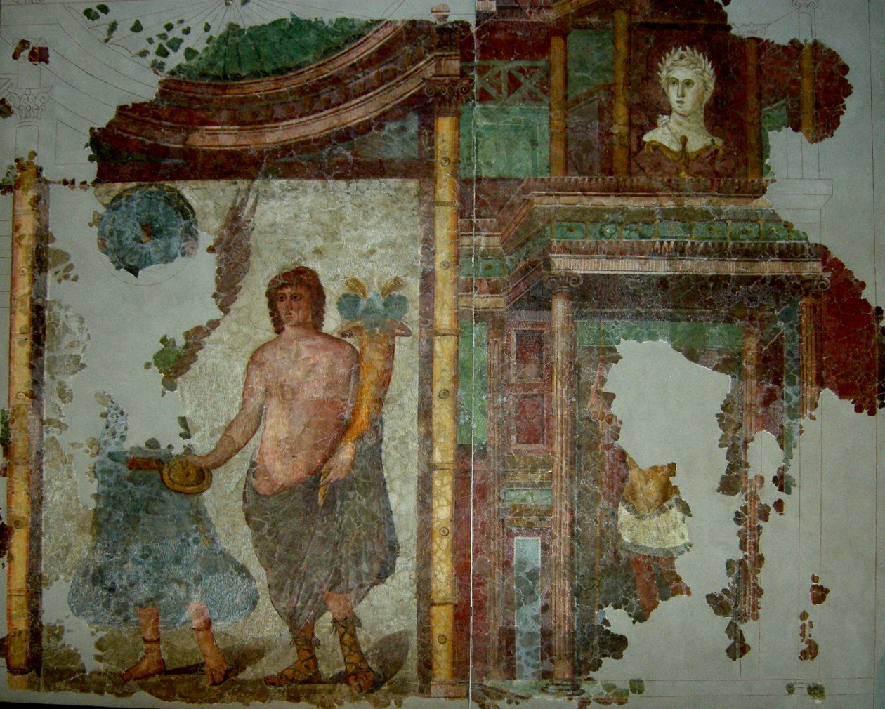 Nástěnná malba z vily u Narbonne, 1. - 3. století n. l. (nástěnná malba) od Gallo Roman