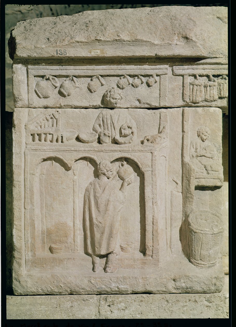 Reliéf zobrazující obchodníka s vínem, 2.–3. století od Gallo Roman