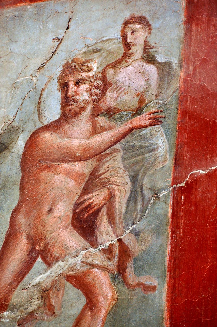 Detail fresky z College nebo Sacellum des Augustales, herculanum (freska) od Gallo Roman