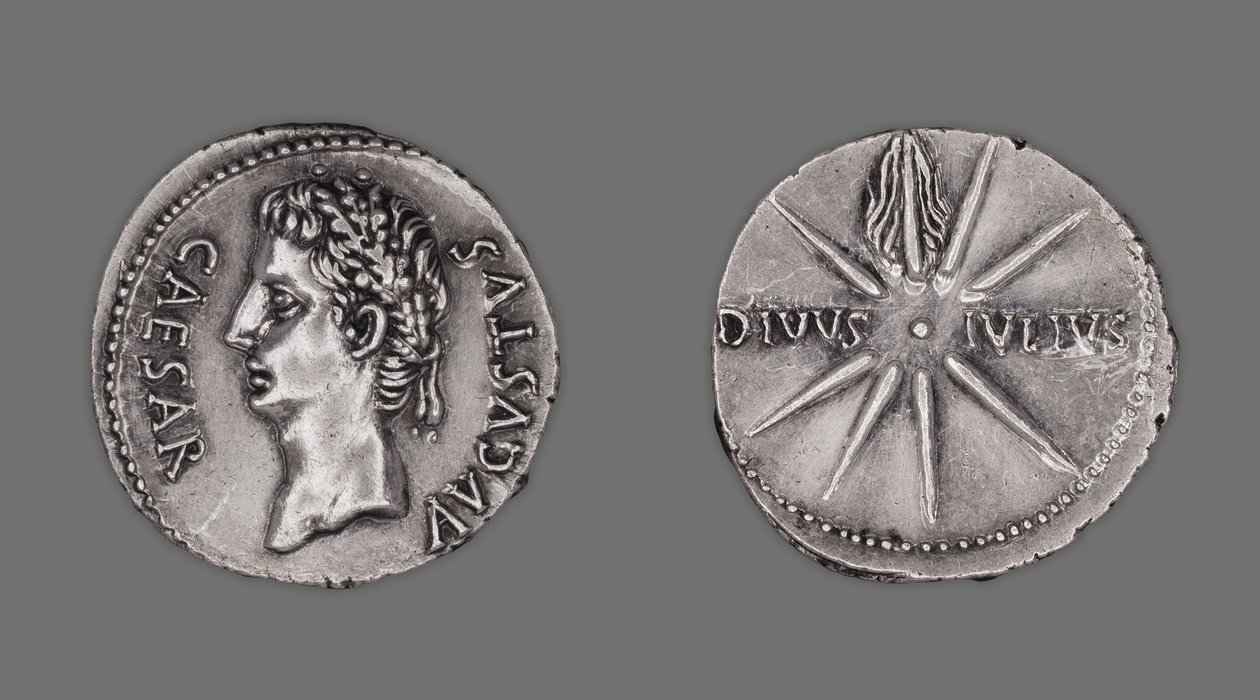 Denár zobrazující císaře Augusta, 19-18 př.nl od Gallo Roman