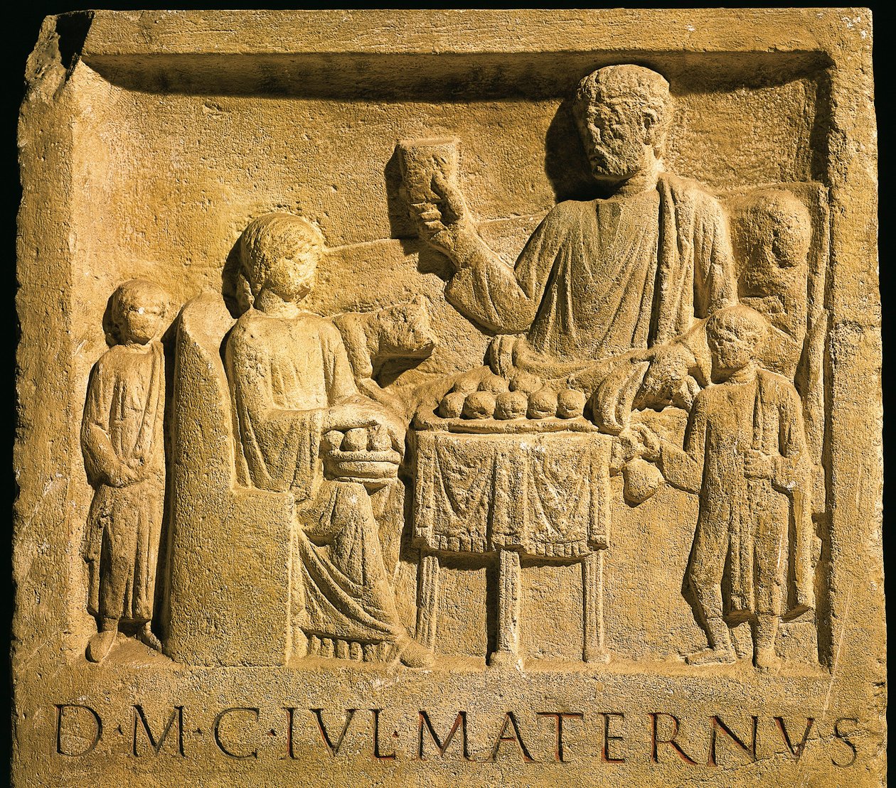 Reliéf zobrazující hostinu, římskou civilizaci od Gallo Roman