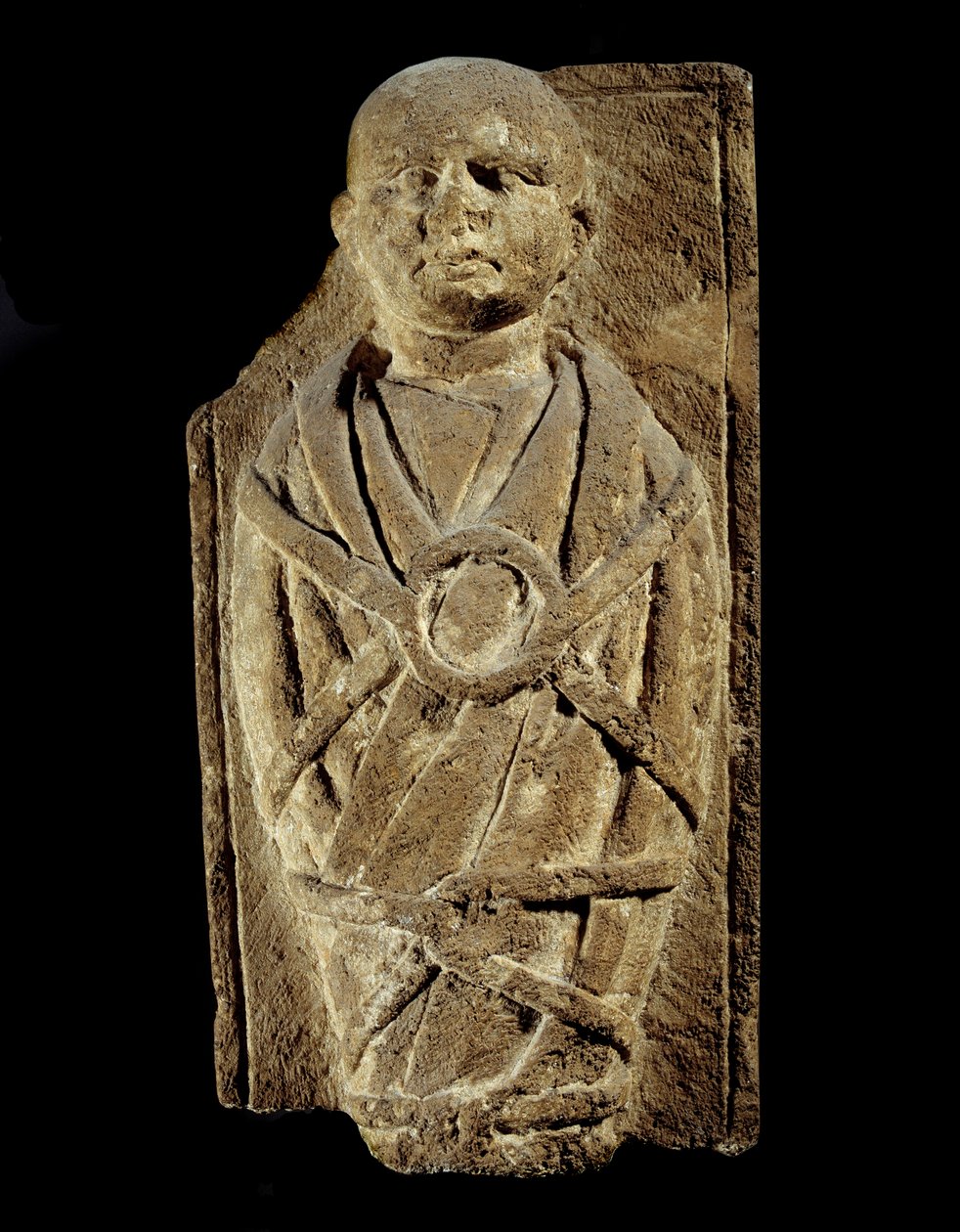 Art Gallo Romain: ex-voto představující zavinuté dítě. Vápencová socha. Saint Germain En Laye, Muzeum starožitností od Gallo Roman Gallo Roman