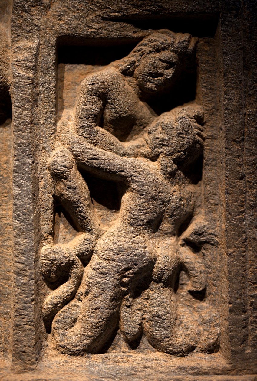 Triton. Nízký reliéf, umění Gandhara (Pákistán), 2.–3. století. Národní muzeum Koreje, Soul (Jižní Korea). od Gandhara School