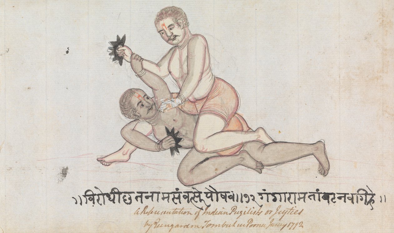 Dva Jeyties Wrestling od Gangaram Chintaman Tambat