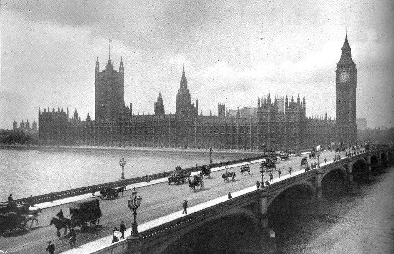 Houses of Parliament a Westminster Bridge, 1919 od Garratt and Atkinson
