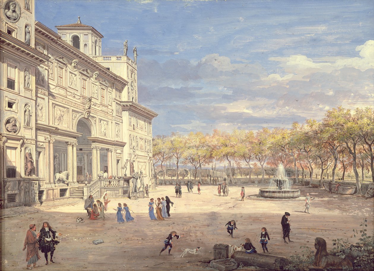 Villa Medici, Řím, 1685 od Gaspar van Wittel