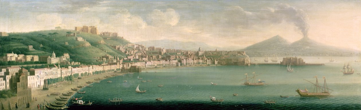 Pohled na Neapol od západu, 1730 od Gaspar Butler