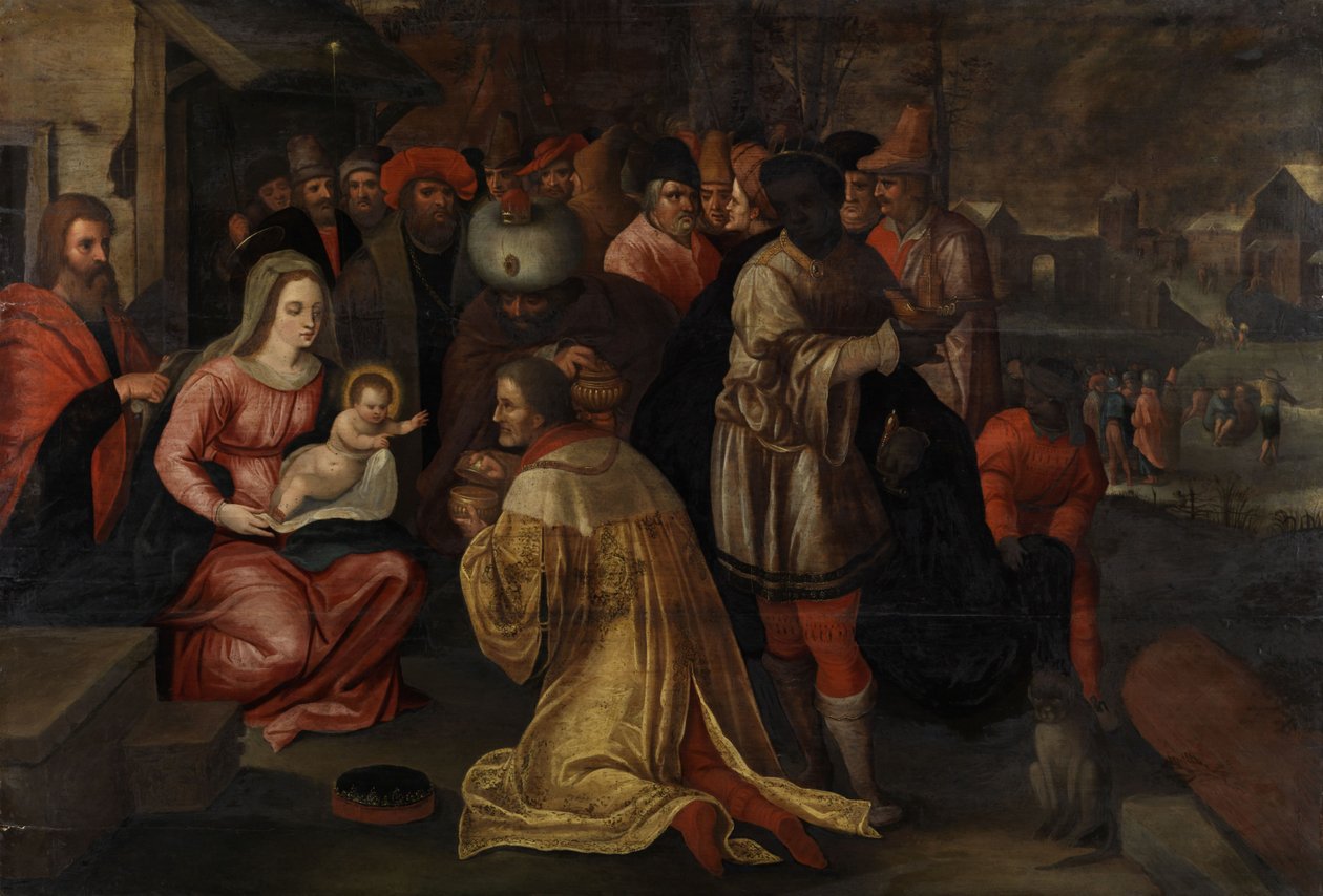 Tři mudrci v adoraci dítěte od Gaspar van den Hoecke