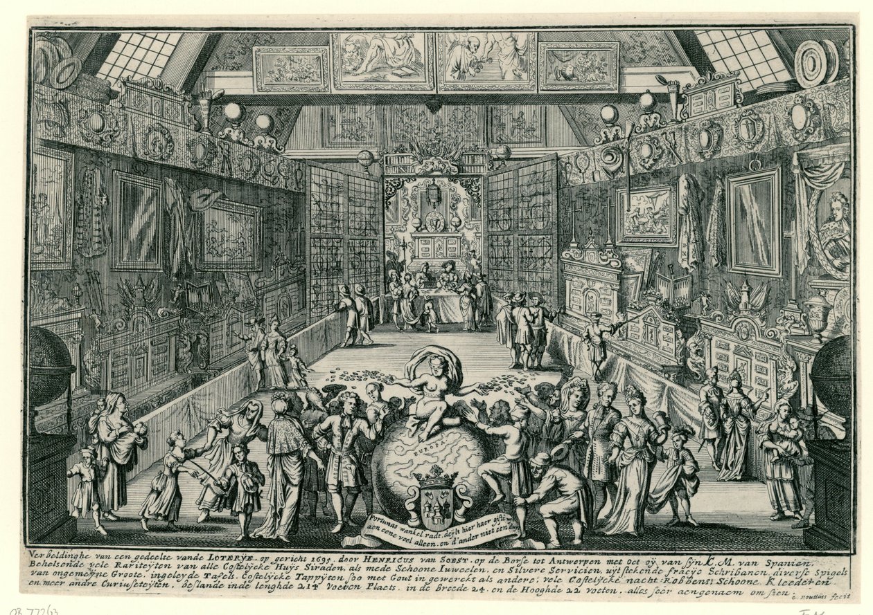 Loterie Henricus van Soest v Antverpách, 1695 od Gaspar Bouttats