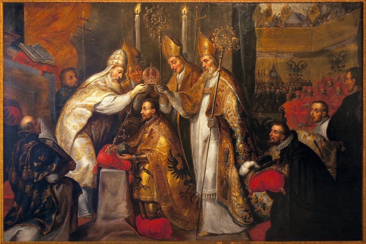 Korunovace císaře Karla V. v Bologni papežem Klementem VII od Gaspar De Crayer