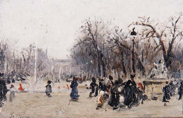 V zahradách Tuileries (deska) od Gaspar Miro Lleo