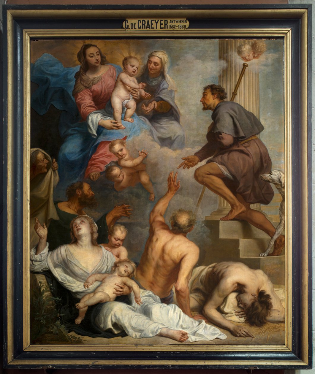 Farní kostel (farní kostel Panny Marie). Interiér. malování. Svatý Rochu. Gaspar De Crayer od Gaspar De Crayer