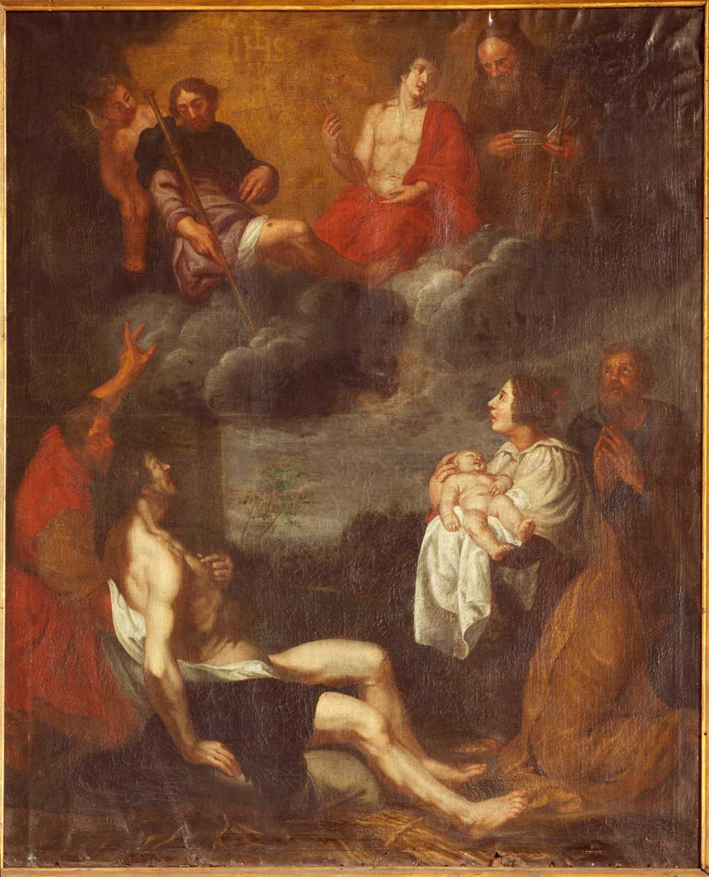 Farní kostel (sint-pieterskerk). Interiér. Jižní ulička. Oltář. Malování. Narození Krista. Attr. do g de Craeyer. 17. století. (malování) od Gaspar De Crayer
