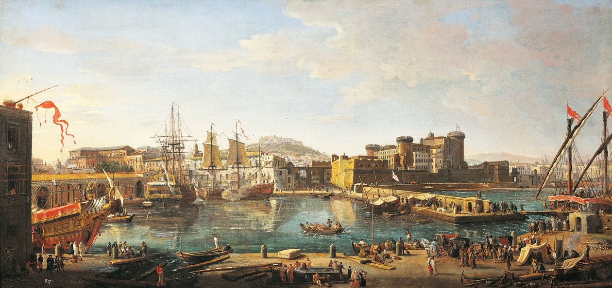 Docklands v Neapoli, Gaspar van Wittel (1652 nebo 1653-1736) od Gaspar van Wittel