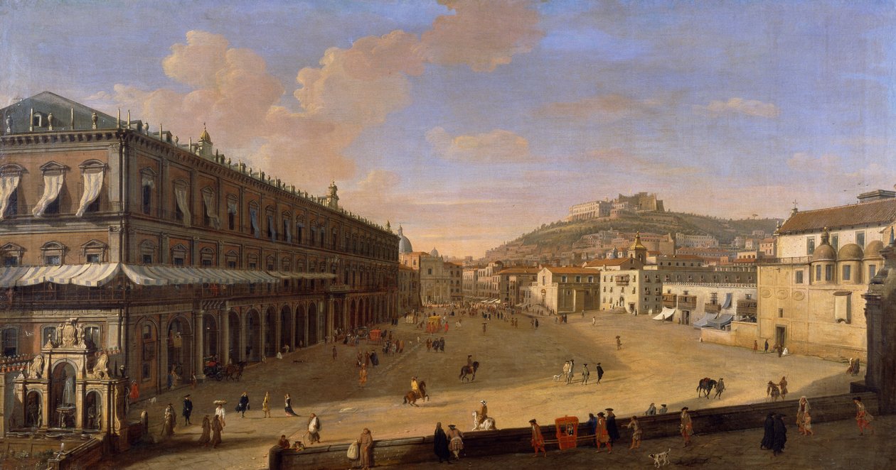 Palácové náměstí v Neapoli, Gaspar van Wittel (1652 nebo 1653-1736) od Gaspar van Wittel