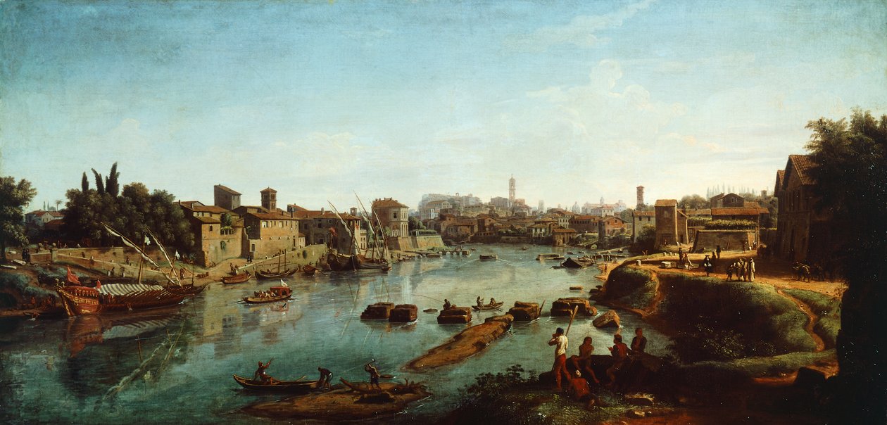 Pohled na Tiberu, Gaspar van Wittel (cca 1652-1736) od Gaspar van Wittel