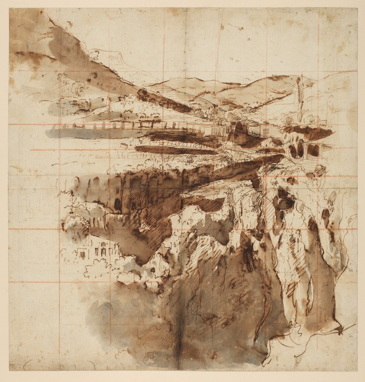 Pohled na Tivoli, 1700-10 od Gaspar van Wittel