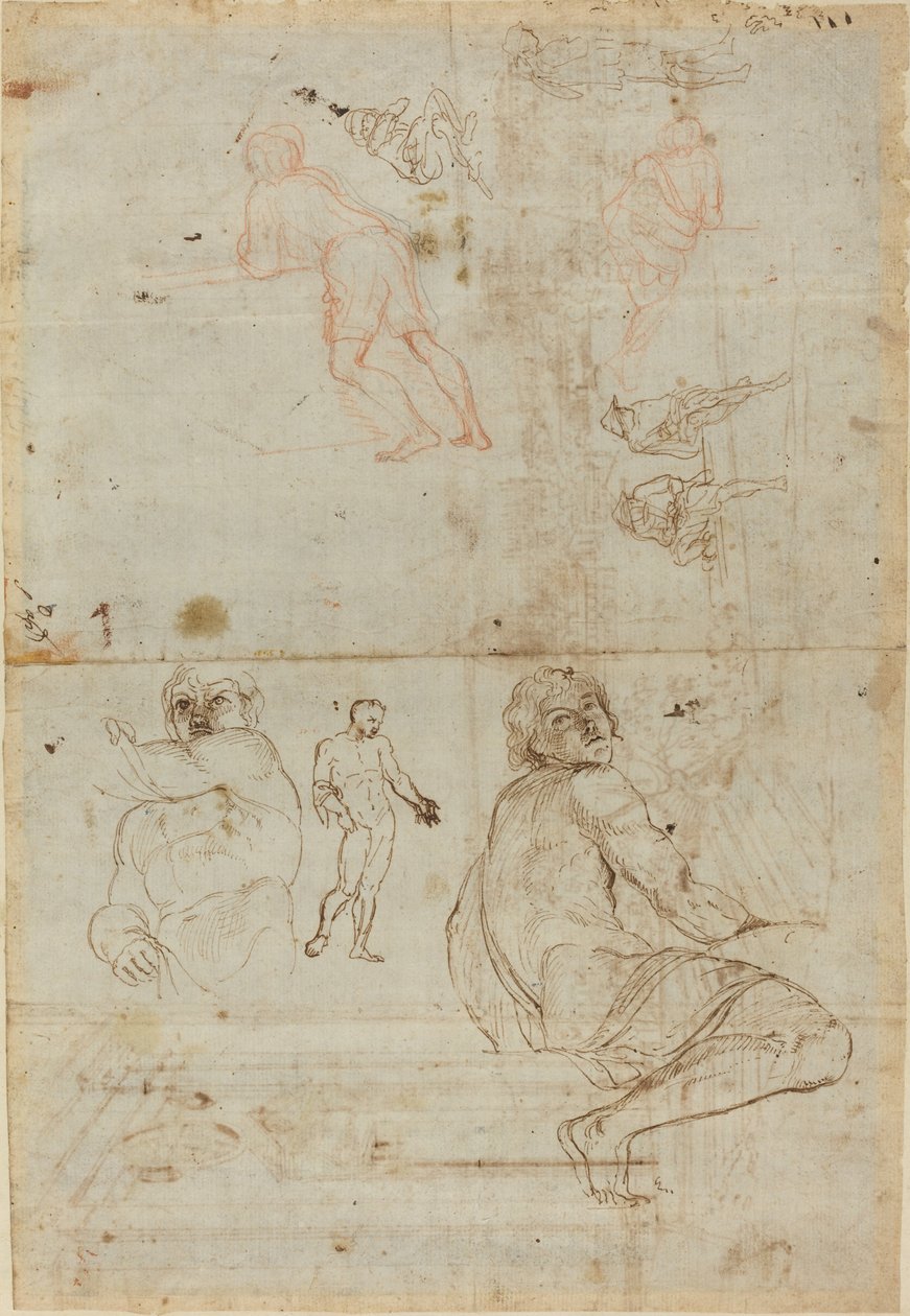Postavy z paláce Farnese a ze života od Gaspar van Wittel after Annibale Carracci