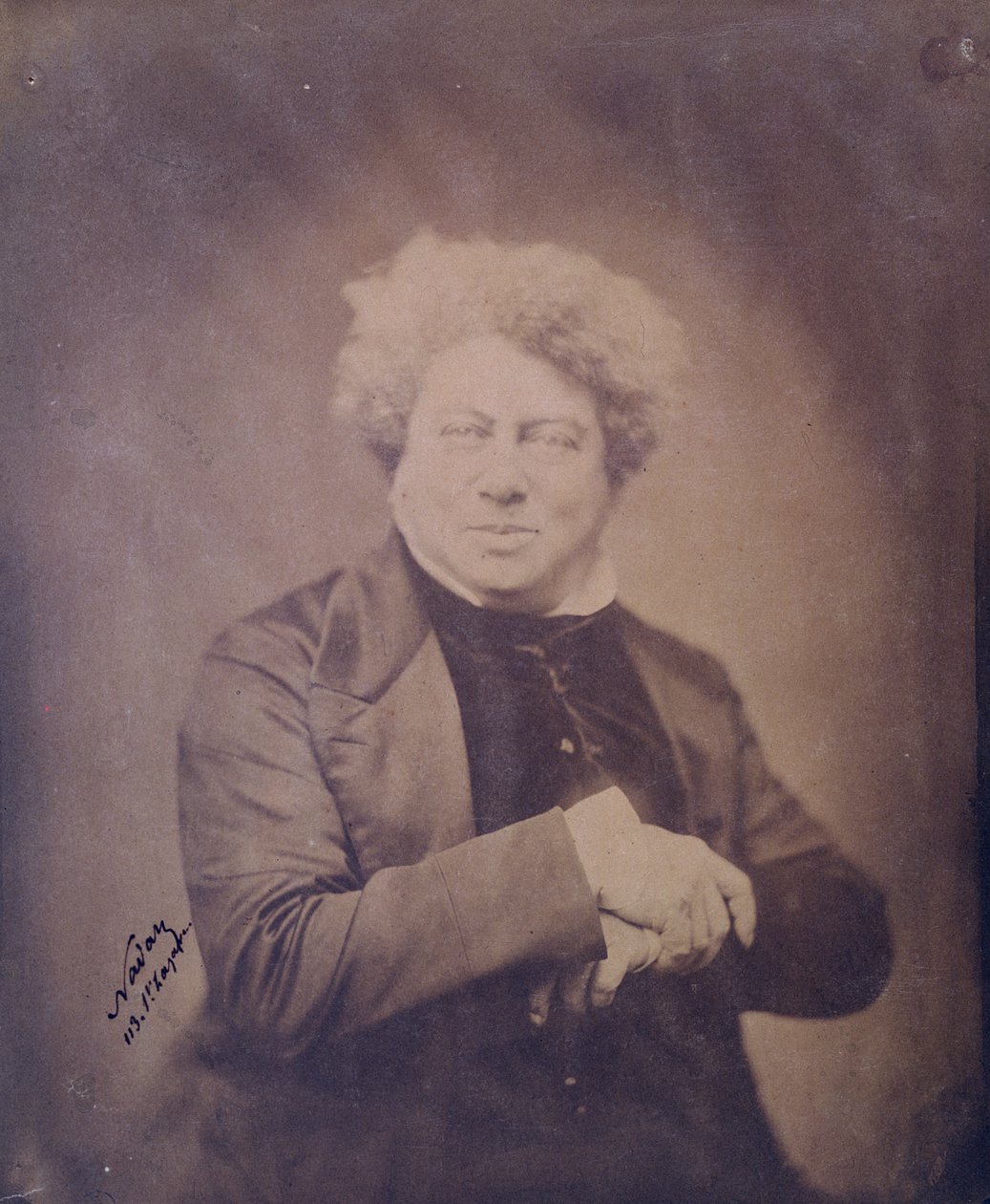 Portrét Alexandra Dumase pere (1803-70) kolem 1850-60 (sépiová fotografie) od Nadar