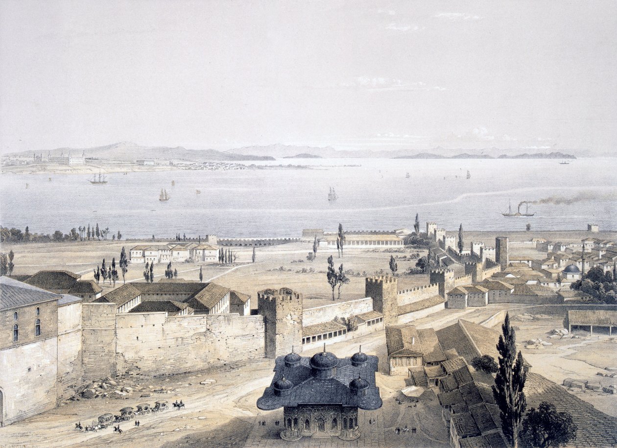 Pohled na Bospor z mešity, 1852 od Gaspard Fossati