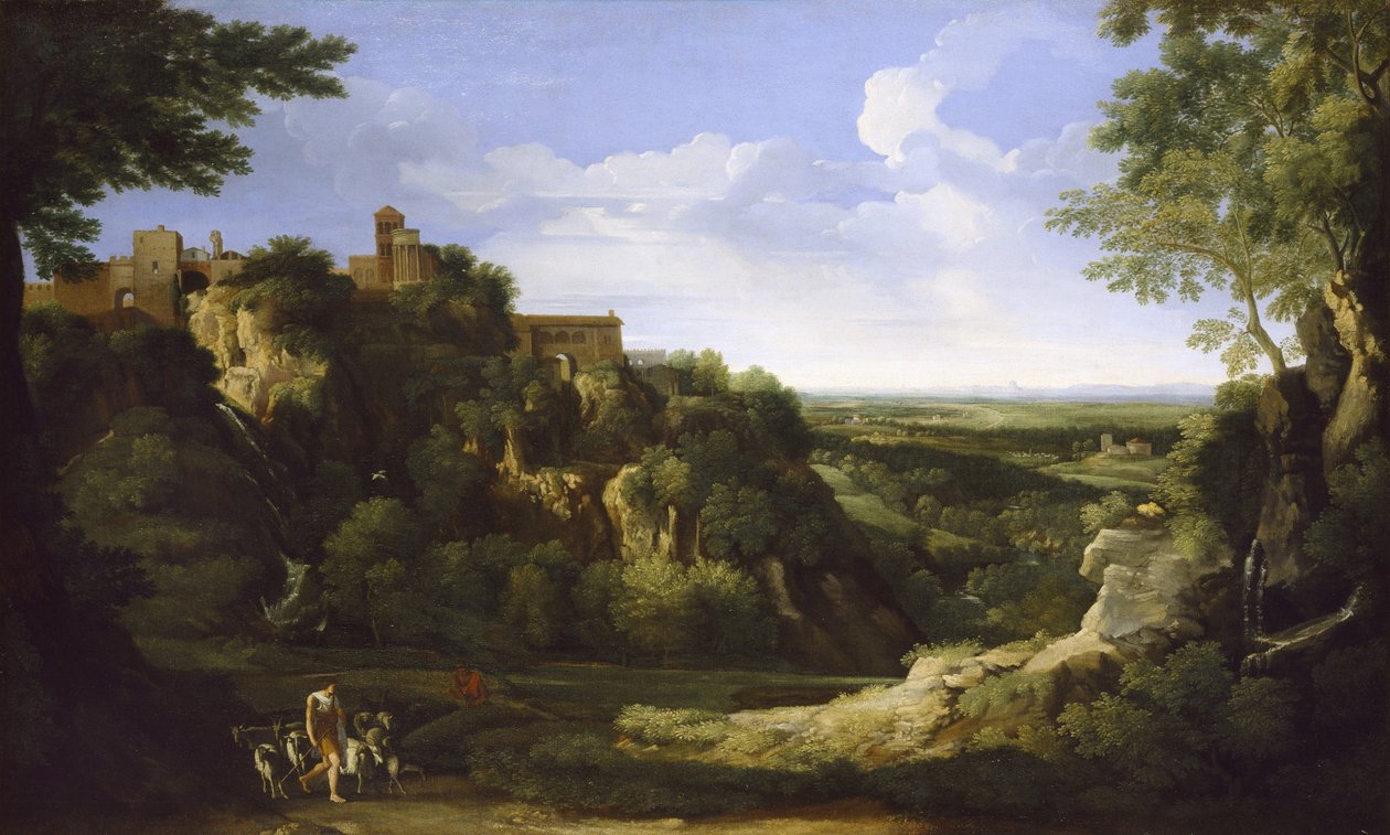 Pohled na Tivoli s Římem v dálce, 17. století od Gaspard Poussin Dughet